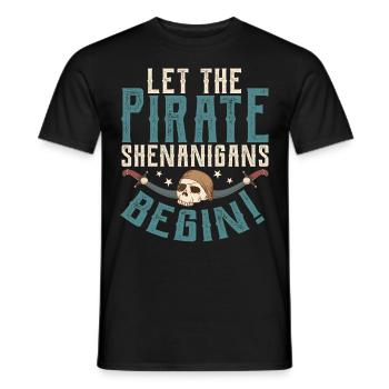 Pirate tshirt corsaire pirate bay sabre crâne - T-shirt homme - noir - Devant - AI Model Male 178 light (178cm)