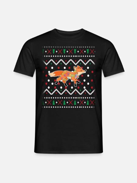 Fox christmas - Men's T-Shirt - black