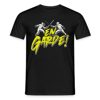 Fechten - Männer T-Shirt - Schwarz - Vorne - AI Model Male 178 light (178cm)