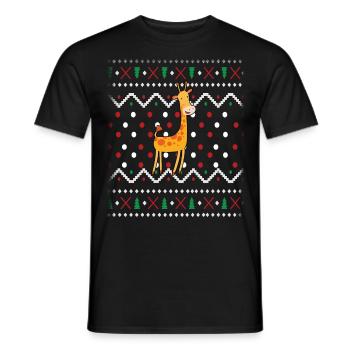 Giraffe Christmas - Men's T-Shirt - black - Front - AI Model Male 178 light (178cm)