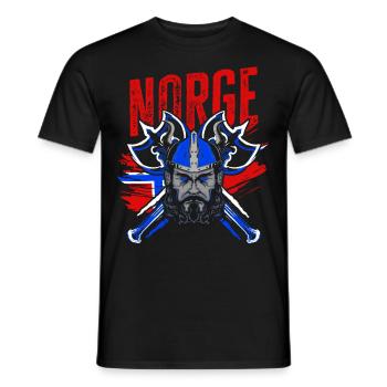 Norway Nordic North Cape Vikings Oslo Norge Elk - Men's T-Shirt - black - Front - AI Model Male 178 light (178cm)