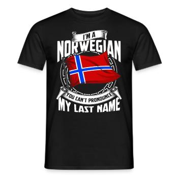 Norwegen Name Wikinger Fjord Elch Norge Norway - Männer T-Shirt - Schwarz - Vorne - AI Model Male 178 light (178cm)