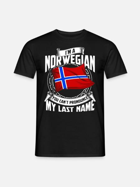Norway name Viking Fjord Elk Norge Norway - Men's T-Shirt - black