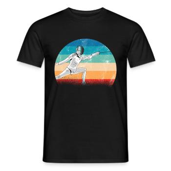 Fechten Design Fechtmaske Duell Säbel Sport Kampf - Männer T-Shirt - Schwarz - Vorne - AI Model Male 178 light (178cm)