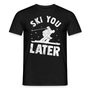 ski - Men's T-Shirt - black - Front - AI Model Male 178 light (178cm)