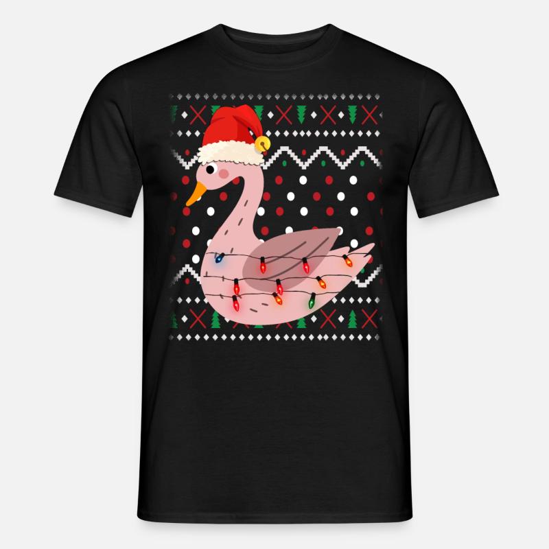 Schwan Ugly Christmas - Männer T-Shirt - Schwarz