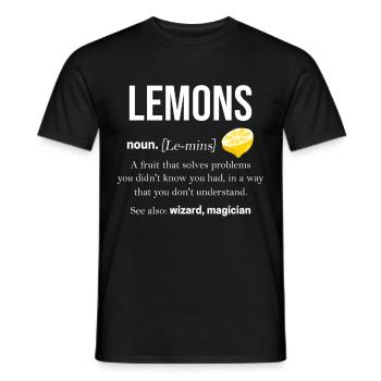 Zitrone - Männer T-Shirt - Schwarz - Vorne - AI Model Male 178 light (178cm)