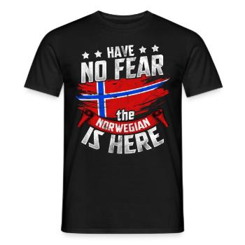 Norway proudly honor Nordic North Cape Vikings Oslo - Men's T-Shirt - black - Front - AI Model Male 178 light (178cm)