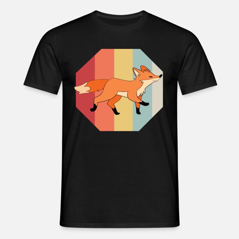 Fuchs - Männer T-Shirt - Schwarz