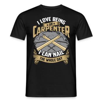 Zimmermann Carpenter Nägel Meister Holz Arbeit - Männer T-Shirt - Schwarz - Vorne - AI Model Male 178 light (178cm)