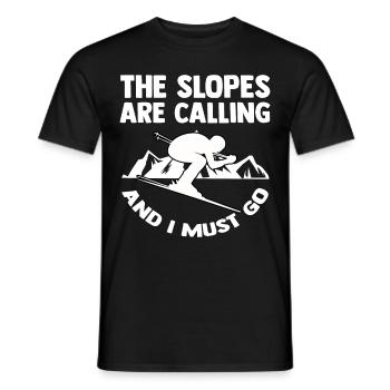 Ski Mountain Alps Avalanche Ski Holiday Snowboard Ski Slope - Men's T-Shirt - black - Front - AI Model Male 178 light (178cm)