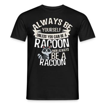racoon - Men's T-Shirt - black - Front - AI Model Male 178 light (178cm)