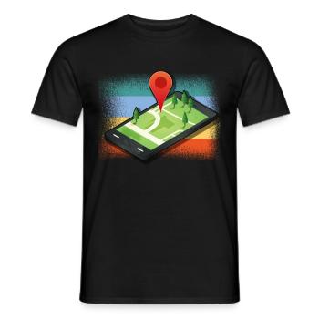 Geocache GPS Outdoor Lost place cadeau - T-shirt homme - noir - Devant - AI Model Male 178 light (178cm)
