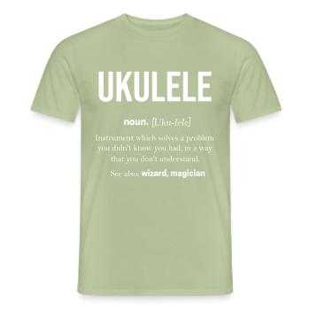 Ukulele - Männer T-Shirt - Sage - Vorne - AI Model Male 178 light (178cm)