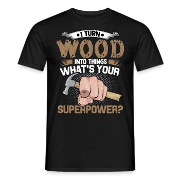 Zimmermann Carpenter Timber Meister Holz Hammer - Männer T-Shirt - Schwarz - Vorne - AI Model Male 178 light (178cm)