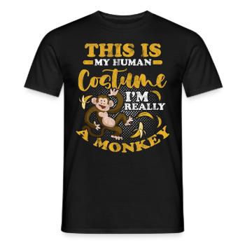 Affe Kostüm Gorilla Primat Monkey Primat Tier - Männer T-Shirt - Schwarz - Vorne - AI Model Male 178 light (178cm)