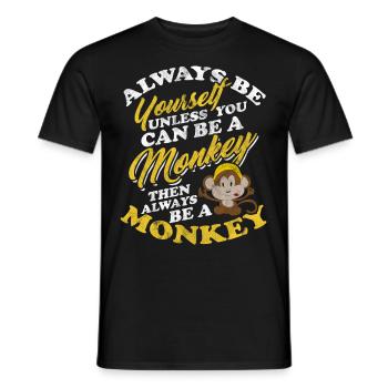 Affe Gorilla Primat Monkey Primat Tier Lackaffe - Männer T-Shirt - Schwarz - Vorne - AI Model Male 178 light (178cm)