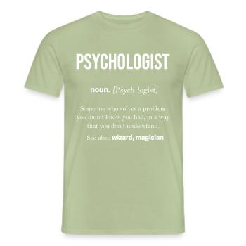 Psychologist therapist brain psyche Freud - Men's T-Shirt - sage - Front - AI Model Male 178 light (178cm)