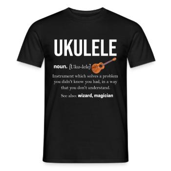 Ukulélé - T-shirt homme - noir - Devant - AI Model Male 178 light (178cm)