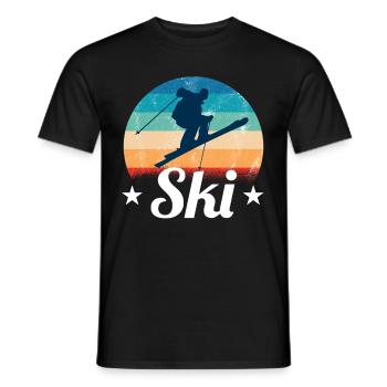 Ski - Männer T-Shirt - Schwarz - Vorne - AI Model Male 178 light (178cm)