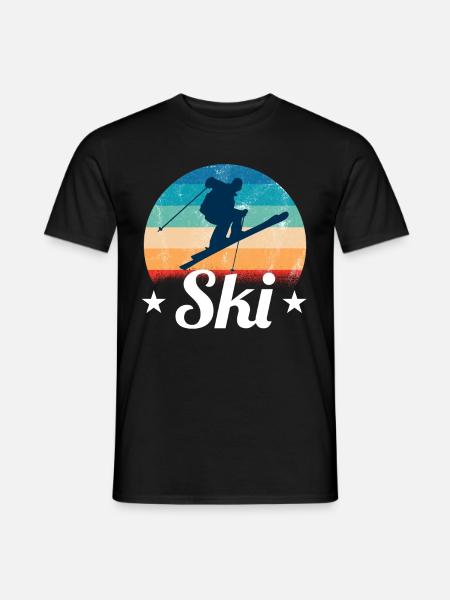 Ski - Männer T-Shirt - Schwarz