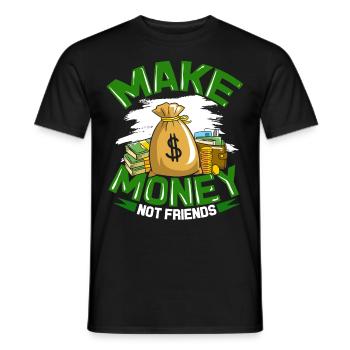 Argent comptant capitalisme dollar euro argent - T-shirt homme - noir - Devant - AI Model Male 178 light (178cm)