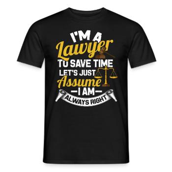 Avocat Juge Droit Criminel Défense Avocat Juriste - T-shirt homme - noir - Devant - AI Model Male 178 light (178cm)