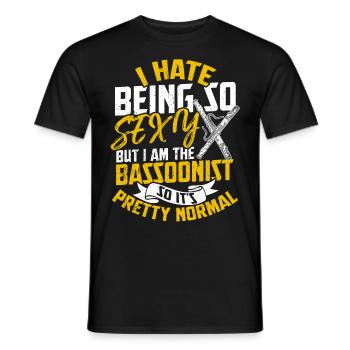 Bassoon music school instrument bassoonist tenor - Men's T-Shirt - black - Front - AI Model Male 178 light (178cm)