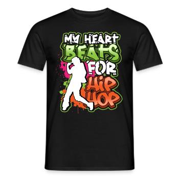 Street dance hip hop rap dancing techno bboy mc - Men's T-Shirt - black - Front - AI Model Male 178 light (178cm)