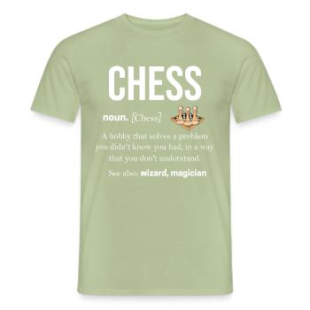 chess - Men's T-Shirt - sage - Front - AI Model Male 178 light (178cm)