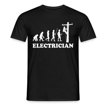 Electrician Electricity Artisan Gift Volt Watt - Men's T-Shirt - black - Front - AI Model Male 178 light (178cm)