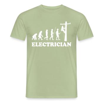 Elektriker Strom Handwerker Geschenk Volt Watt - Männer T-Shirt - Sage - Vorne - AI Model Male 178 light (178cm)