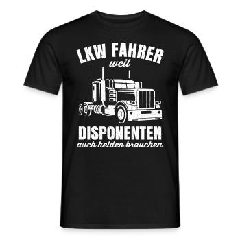 LKW Fahrer Tshirt Fahrer Sattelzug Spedition Last - Männer T-Shirt - Schwarz - Vorne - AI Model Male 178 light (178cm)