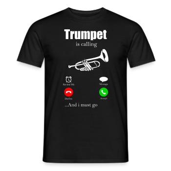Trumpet Musical Instrument Fasnacht Wind Music Music - Men's T-Shirt - black - Front - AI Model Male 178 light (178cm)