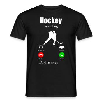 Icehockey Puck Geschenk Eishockey Hockey Floorball - Männer T-Shirt - Schwarz - Vorne - AI Model Male 178 light (178cm)