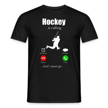 Icehockey Puck Geschenk Eishockey Hockey Floorball - Männer T-Shirt - Schwarz - Vorne - AI Model Male 178 light (178cm)