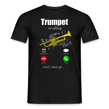 trumpet - Men's T-Shirt - black - Front - AI Model Male 178 light (178cm)