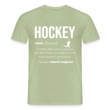 Hockey - Männer T-Shirt - Sage - Vorne - AI Model Male 178 light (178cm)