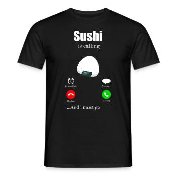 Sushi - Männer T-Shirt - Schwarz - Vorne - AI Model Male 178 light (178cm)