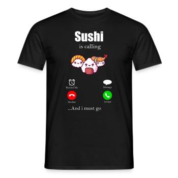 Sushi - Männer T-Shirt - Schwarz - Vorne - AI Model Male 178 light (178cm)