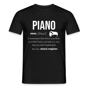 piano - Men's T-Shirt - black - Front - AI Model Male 178 light (178cm)