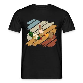 Poulet tshirt poulet ferme Glucke Gockel paysan - T-shirt homme - noir - Devant - AI Model Male 178 light (178cm)