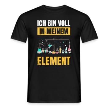 Chemie Tshirt Neutron Atom Molekül Lehrer Alchemie - Männer T-Shirt - Schwarz - Vorne - AI Model Male 178 light (178cm)