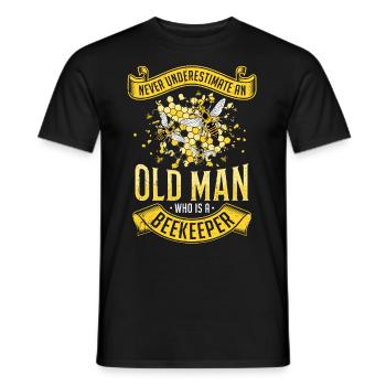 Beekeeper bee honey bee honeycomb insect honeycomb bumblebee - Men's T-Shirt - black - Front - AI Model Male 178 light (178cm)
