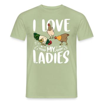 chicken - Men's T-Shirt - sage - Front - AI Model Male 178 light (178cm)