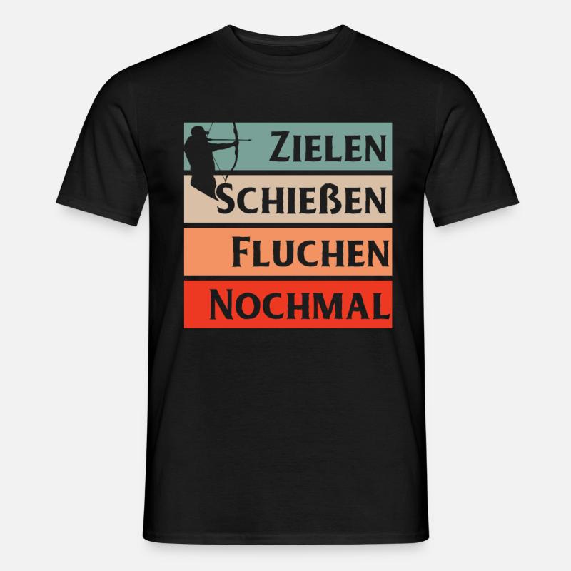 Bogenschießen Bogenschütze Geschenk Pfeil Bogen - Männer T-Shirt - Schwarz