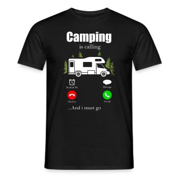 Camping - T-shirt homme - noir - Devant - AI Model Male 178 light (178cm)
