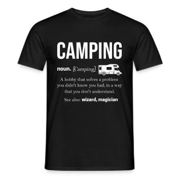 Camping - T-shirt homme - noir - Devant - AI Model Male 178 light (178cm)