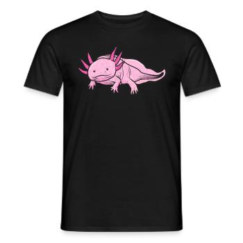 Axolotl Larve Kuffig Aquarium Molch Lurch Geschenk - Männer T-Shirt - Schwarz - Vorne - AI Model Male 178 light (178cm)