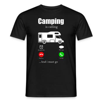 Camping - T-shirt homme - noir - Devant - AI Model Male 178 light (178cm)